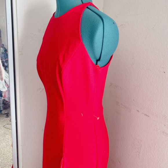 RED BETSY AND ADAM RUFFLE BODYCON SEXY DRESS SZ 8 - Picture 2 of 11